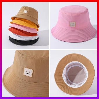 Nón bucket trơn màu thêu icon cá tính - Nón tai bèo cute