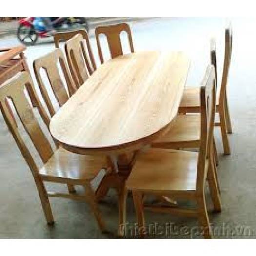 Bộ bàn ghế ăn vòm gỗ sồi nga