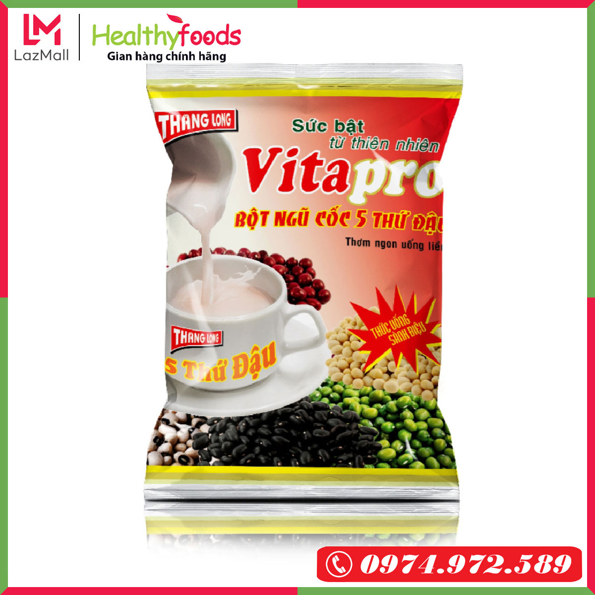 Bột Ngũ Cốc 5 Thứ Đậu Vitapro (Có Đường)400g, Thơm Ngon, Bổ Dưỡng, Tiện Lợi - HEALTHYFOODS STORE