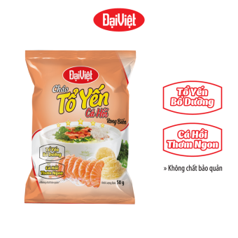 Cháo Tổ Yến Cá Hồi Rong biển Đại Việt - Ăn Liền - Gói 50gr - Thùng 30 gói