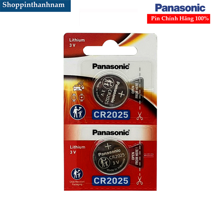 Pin CR2025 Panasonic vỉ 2 viên chính hãng