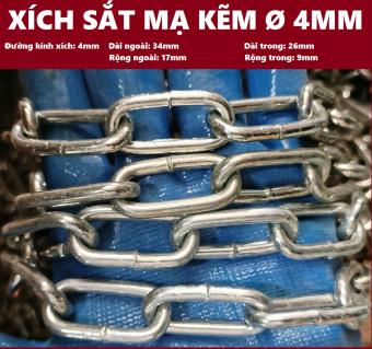 Dây xích sắt mạ kẽm [ Ø 4mm ]