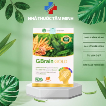 Cốm Trí Não G-Brain Gold - Cốm Sữa Tảo Non Thế Hệ Mới Giúp Bé Phát Triển Trí Não Hộp 30 Gói - Nhà Thuốc Tâm Minh