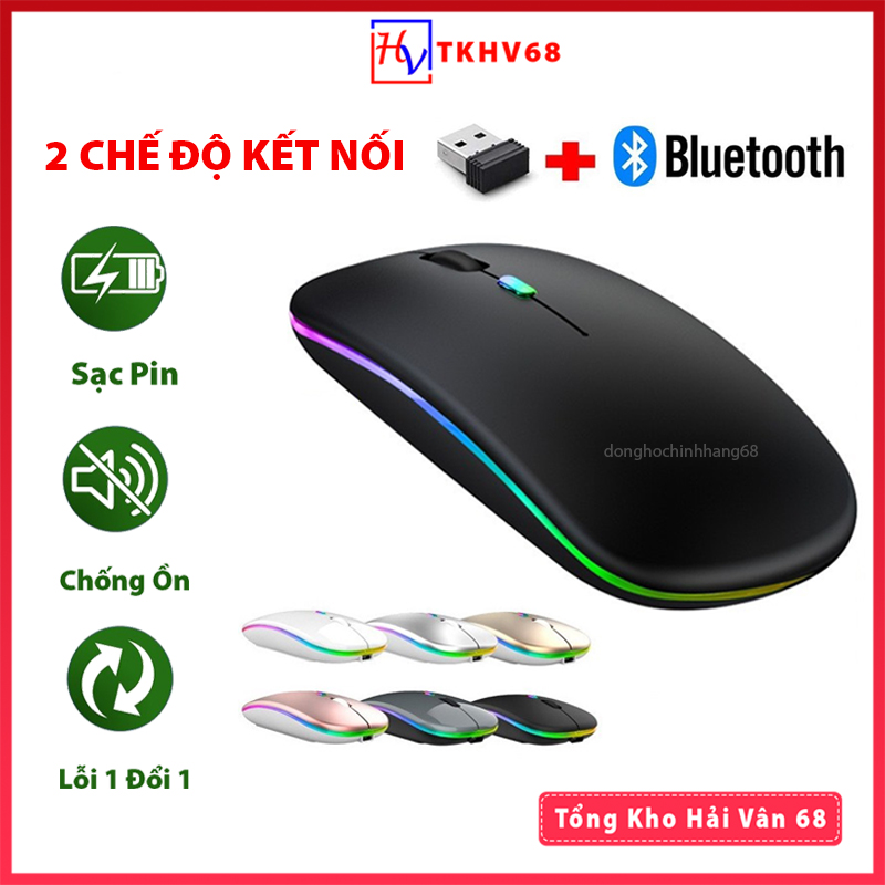 Chuột Không Dây Bluetooth A68 Pro Bản Nâng Cấp Của Chuột A2 Dùng Pin Sạc, Click Không Gây Tiếng Ồn, Chuột Bluetooth Loại Xịn Hành 12 Tháng