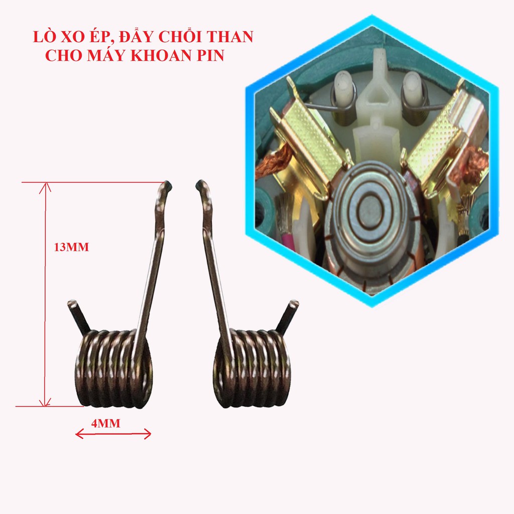 SV Lò xo ép chổi than, đẩy chổi than máy khoan pin Makita, National...