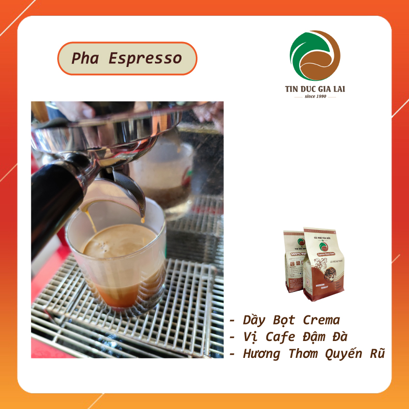 1kg cafe pha máy house blend espresso, latte, americano - cafe tín đức gia lai