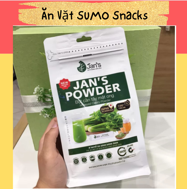 Bột cần tây mật ong jan's powder bịch 60g-ăn vặt sumo snack