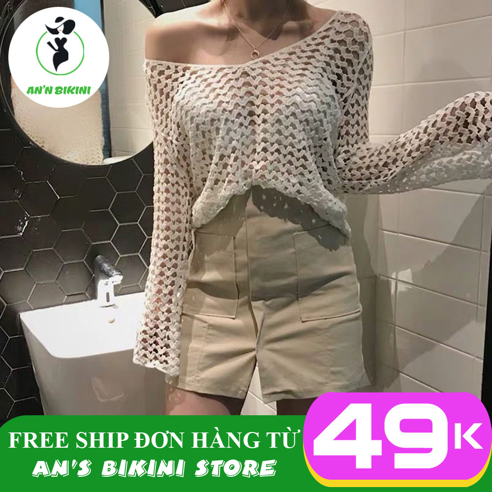 Áo lưới đi biển sang chảnh sành điệu, che khuyết điểm AOLU02