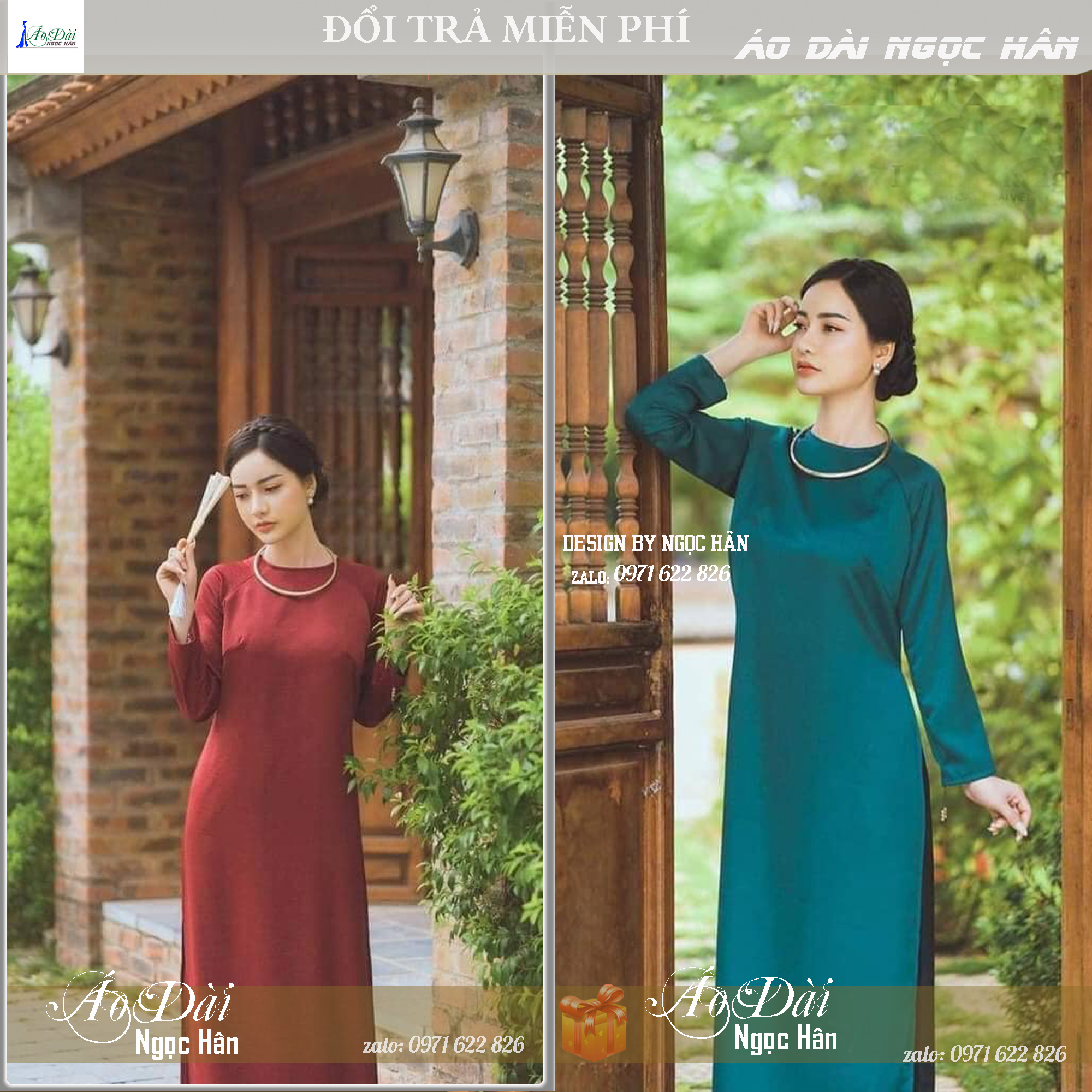 Áo dài cách tân nữ dáng suông cổ tròn tay dài a59
