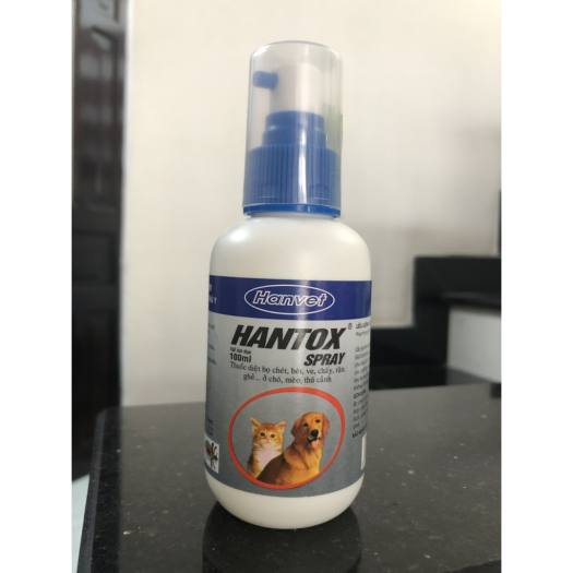 HANTOX SPRAY thuố c diệt bọ chét, ve, chấy, rận, ghẻ,........ ở chó mèo thú cảnh