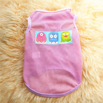 DY Loving Dog Quần Áo Áo Mùa Hè Mỏng Thoáng Khí Cho Cún Con, Áo In Hình Mèo Hoạt Hình Dễ Thương