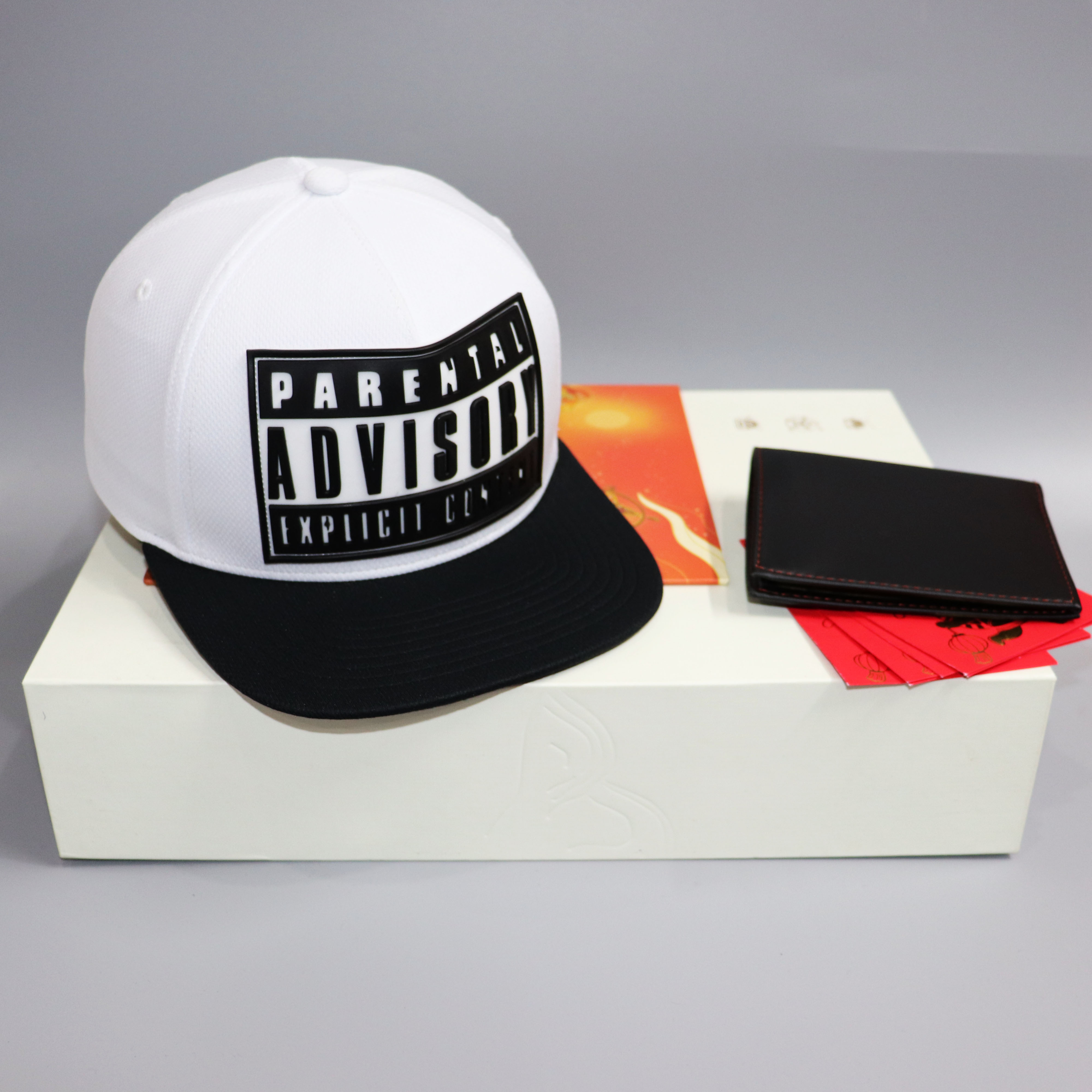 Nón Kết Mũ Lưỡi Trai- Nón Snapback Advisory Trắng Kết Đen Logo Đen