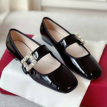 GIÀY BÚP BÊ TIỂU THƯ NỮ GẮN ĐÁ SANG CHẢNH DÁ VUÔNG