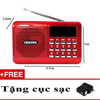 Máy nghe đài FM, thẻ nhớ, USB Craven CR16