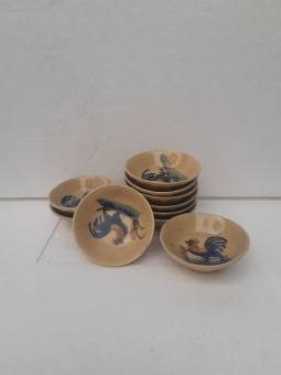 chén bánh bèo con gà, chén nước chấm con gà 10 chén ( bằng sành)