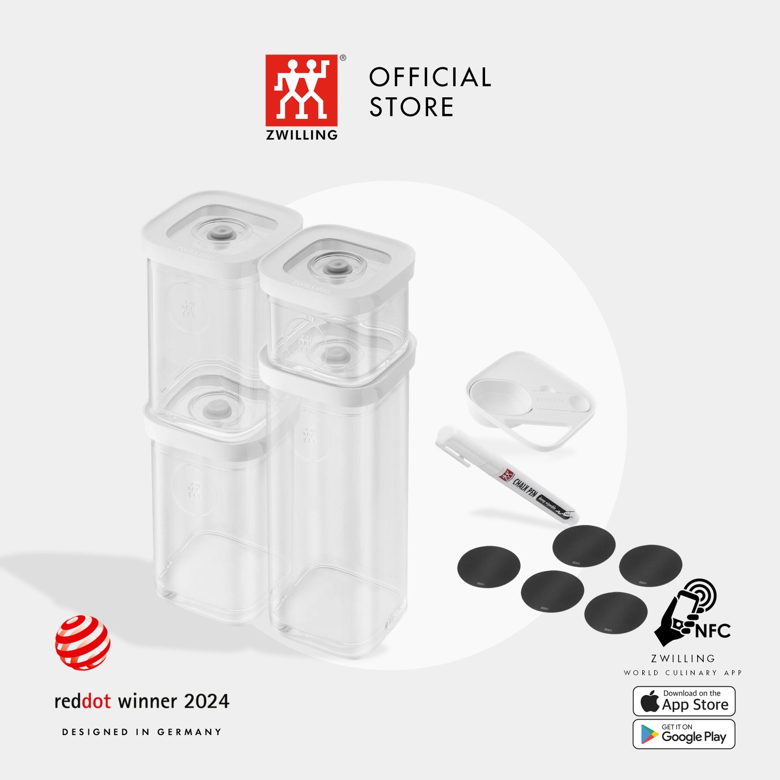 Zwilling Vacuum Storage Containers - Stainless Steel, Airtight