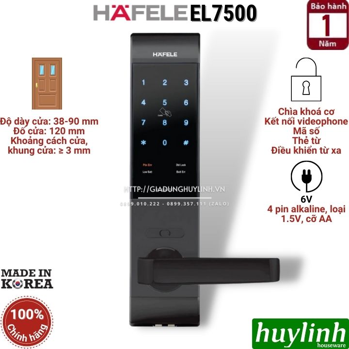 Khóa điện tử hafele el7500-tc - 912.05.716 - hàn quốc - thân nhỏ
