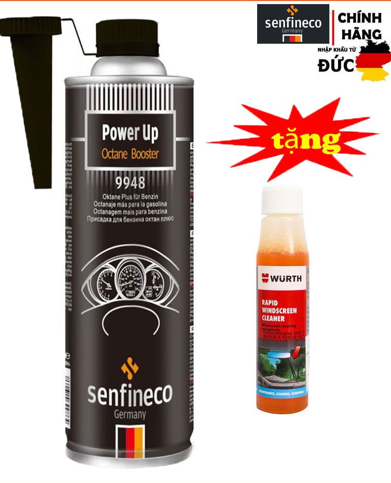 Phụ gia tăng chỉ số octan của xăng senfineco power up octane booster 9948 - 300ml tặng vệ sinh kính wurth