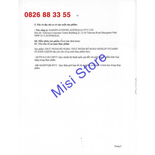 Vitamin D3 Ostelin 2,4ml 400iu dạng giọt cho bé từ sơ sinh 9 (0 - 12 tuổi) của Úc - 80 giọt (đủ bill Chemist)