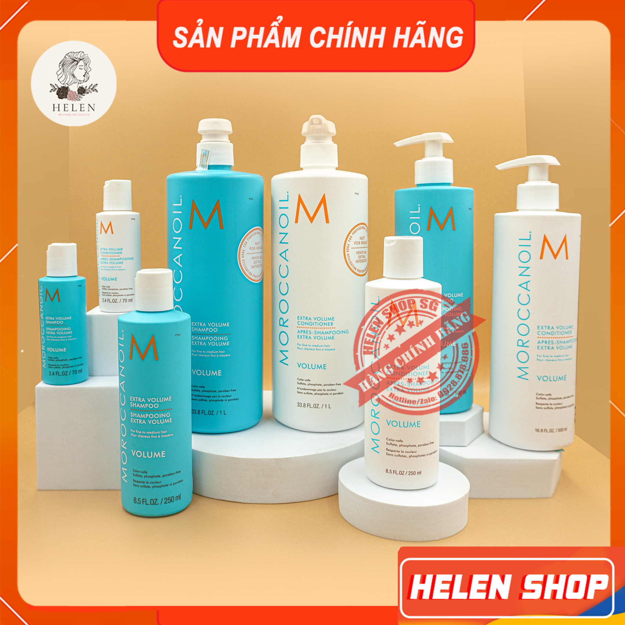 Cặp dầu gội xả tăng phồng tóc moroccanoil volume | dưỡng ẩm, phục hồi độ ẩm, chăm sóc tóc chính hãng