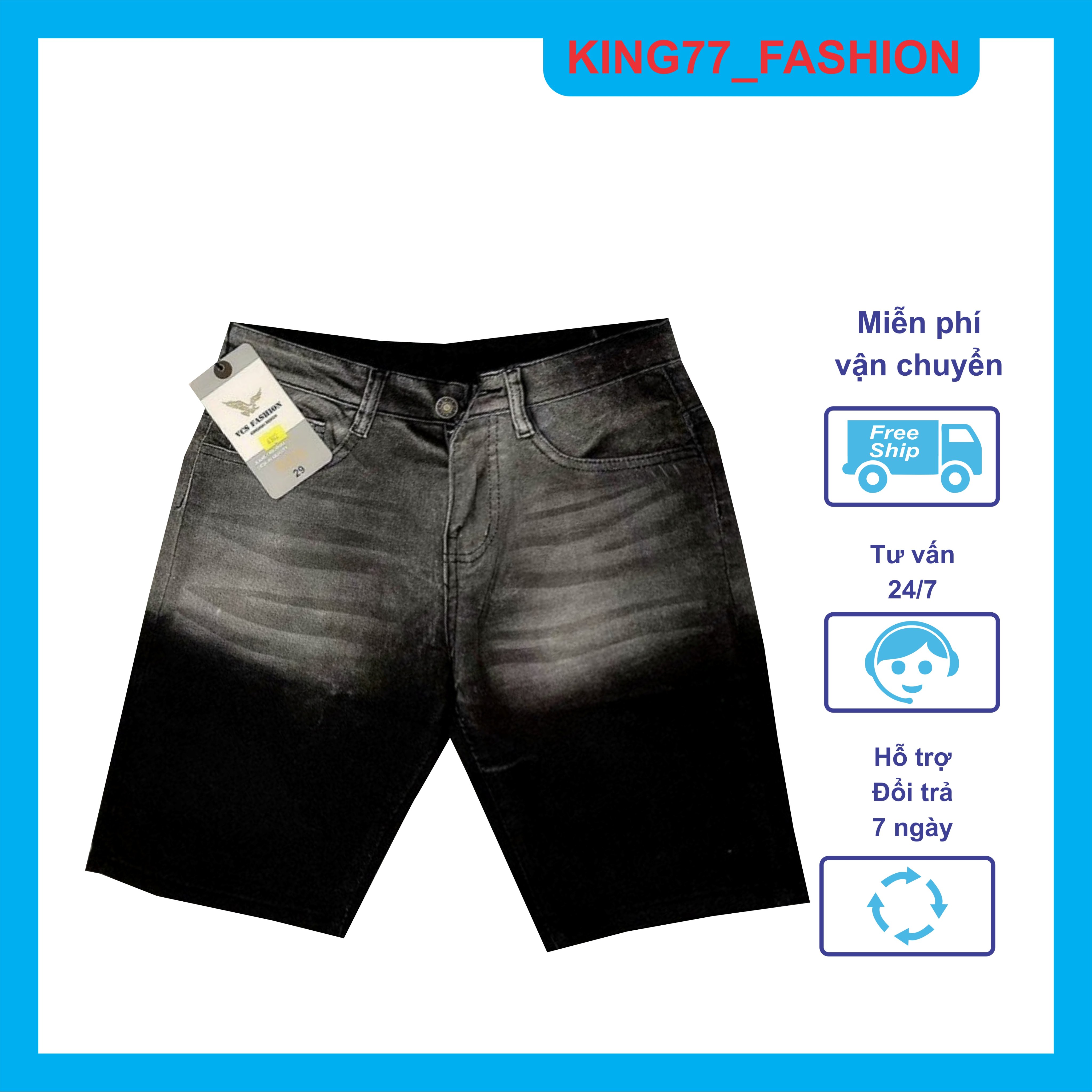 Quần short jean nam, chất vải bò co dãn loag màu thêu logo độc đáo cá tính mẫu hotren hàng cao cấp giá rẻ