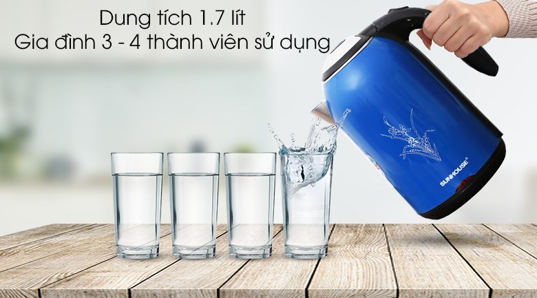 Bình đun siêu tốc sunhouse 1.7 lít shd1382b