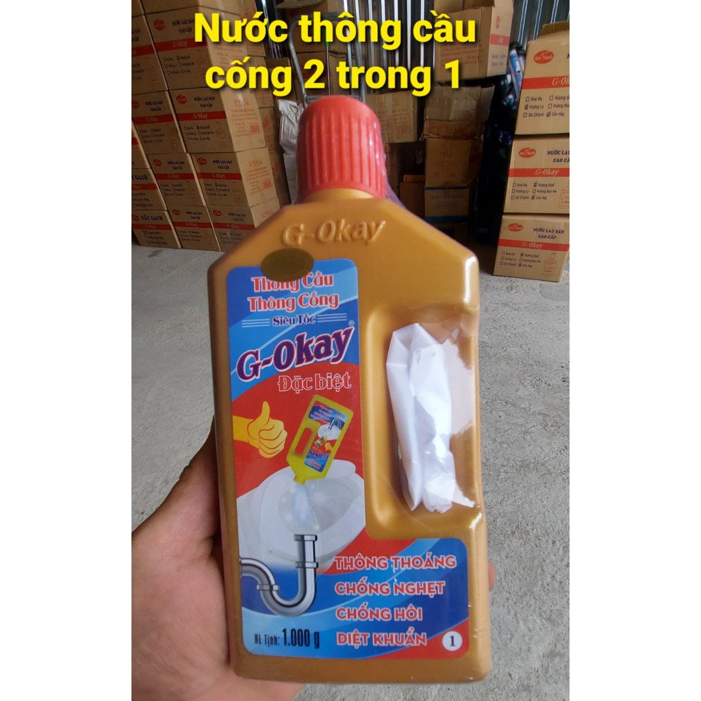 Nước thông cầu - thông cống siêu mạnh 2 in 1 g- okay 1000gram