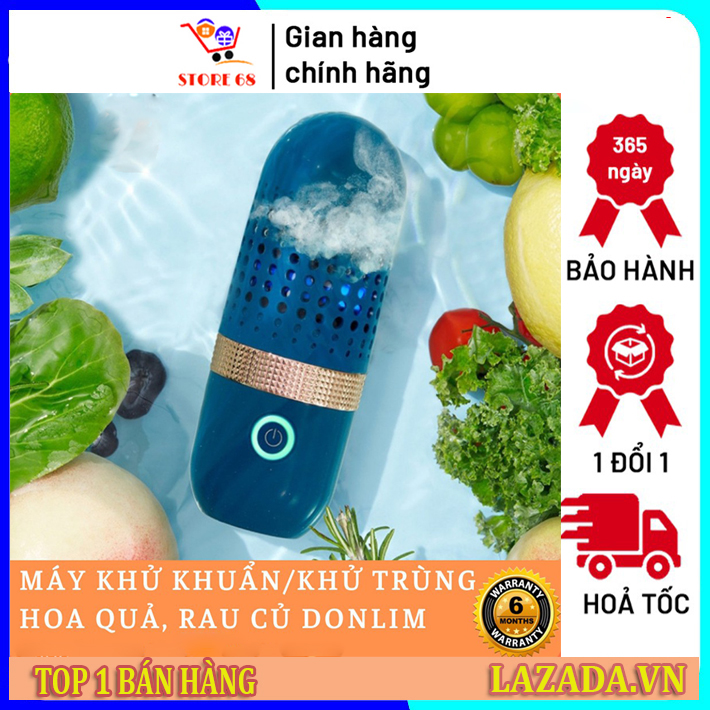 Máy khử độc, khử khuẩn hoa quả thực phẩm, máy khử trùng thực phẩm Donlim nhỏ gọn tiện lợi giúp loại bỏ thuốc trừ sâu, chất bảo quản trong thực phẩm - Máy làm sạc rau củ, máy sục rửa thực phẩm