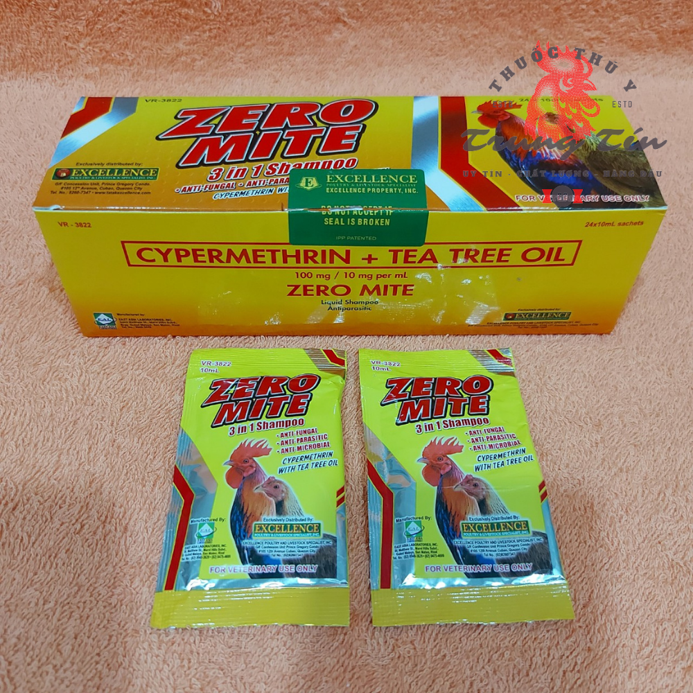 Combo 2 gói - Zero Mite (xà bông tắm gà) Philippines , trị ve , rận , mạc , ghẻ gà đá