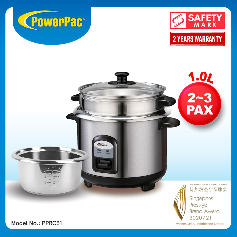 PowerPac Rice Cooker with Steamer 1L (PPRC64) 