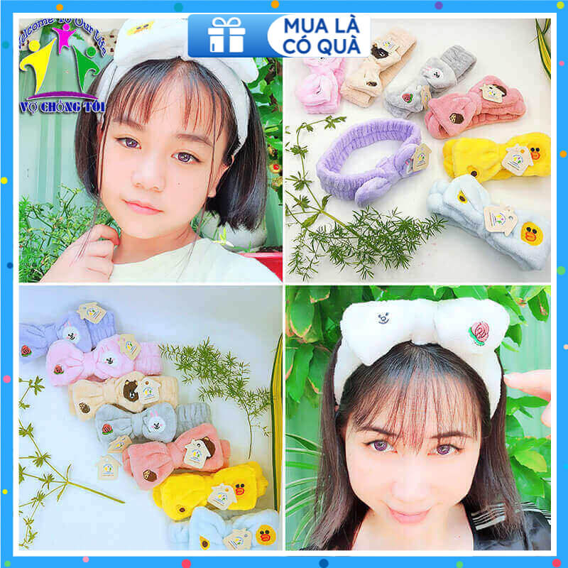 Băng đô nữ skincare, phụ kiện nữ make up, cài tóc nữ trang điểm, bờm tóc nam rửa mặt, nơ cài tóc cho bé gái cute, nơ xinh xắn - thương hiệu VỢ CHỒNG TÔI