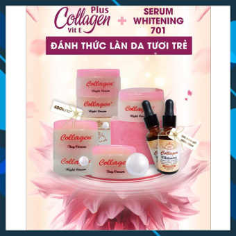 Combo Bộ Kem Collagen Plus Vit E + Serum Vite