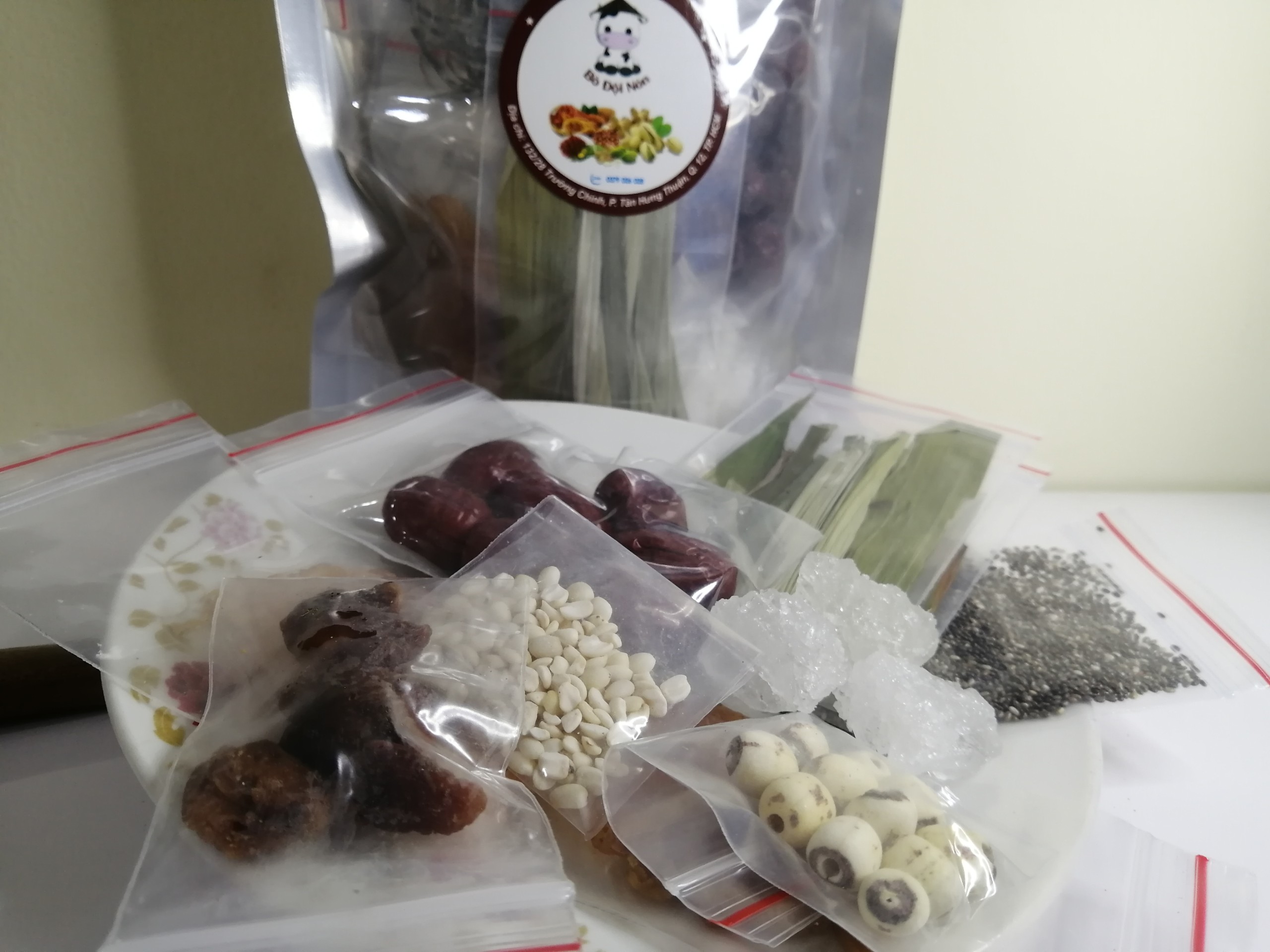 400g nguyên liệu chè sâm bổ lượng bò đội nón