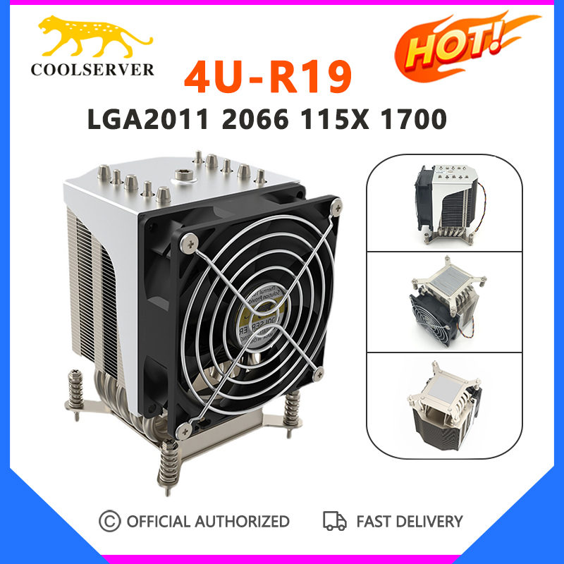 Coolserver máy chủ 4u-r19 máy làm mát cpu 5 ống dẫn nhiệt máy chủ làm mát không khí quạt điều khiển nhiệt độ im lặng bộ tản nhiệt cpu intel lga1700 2011 2066 115x