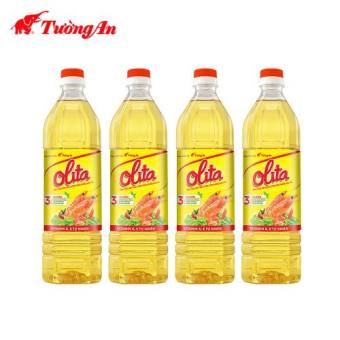 Combo 4 Chai Dầu Ăn Thực Vật Tường An Olita 1L - mỗi chai 1L