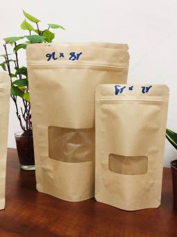 Túi zipper giấy có cửa sổ, đựng bánh, trái cây, bột, các loại khô...(link 500gr-1kg)