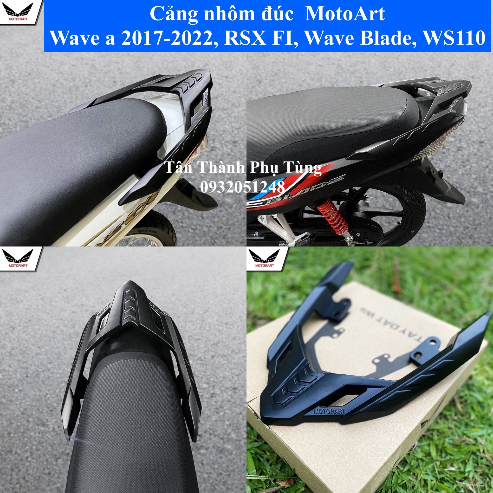 Cảng nhôm đúc motoart gắn wave a 110 2017-2022, wave blade, rsx fi, ws110