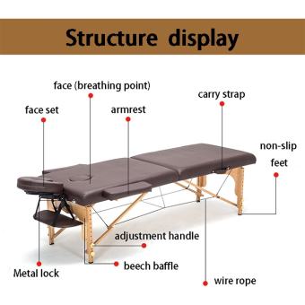 Giường Xếp Vali Phun Xăm Chân Gỗ - Spa, Nối Mi, Phun Xăm, Tatoo, Massage gấp gọn