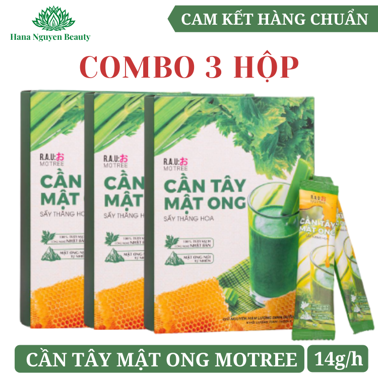 COMBO 3 Hộp Cần Tây Mật Ong MOTREE Hộp 14 Gói