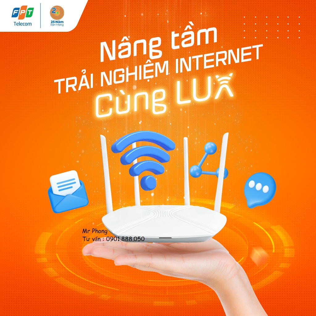 Wifi mesh COMBO LUX - Internet FPT WIFI 6 LUX Hệ thống WiFi Mesh tối tân với 01 Modem router WIFI 6 