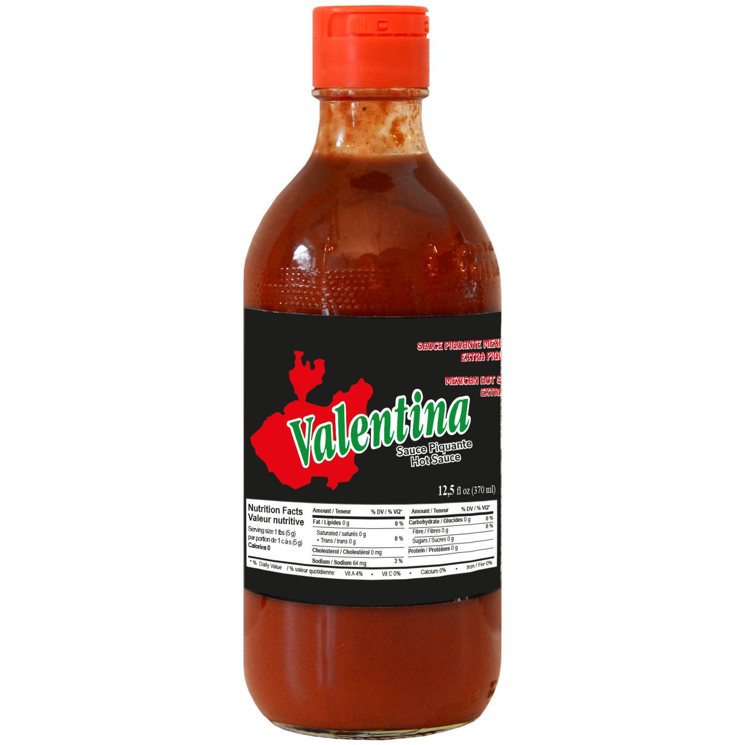 Sốt Cay Valentina Salsa Picante Mexican Extra Hot Sauce Black, Chai 370 mL
