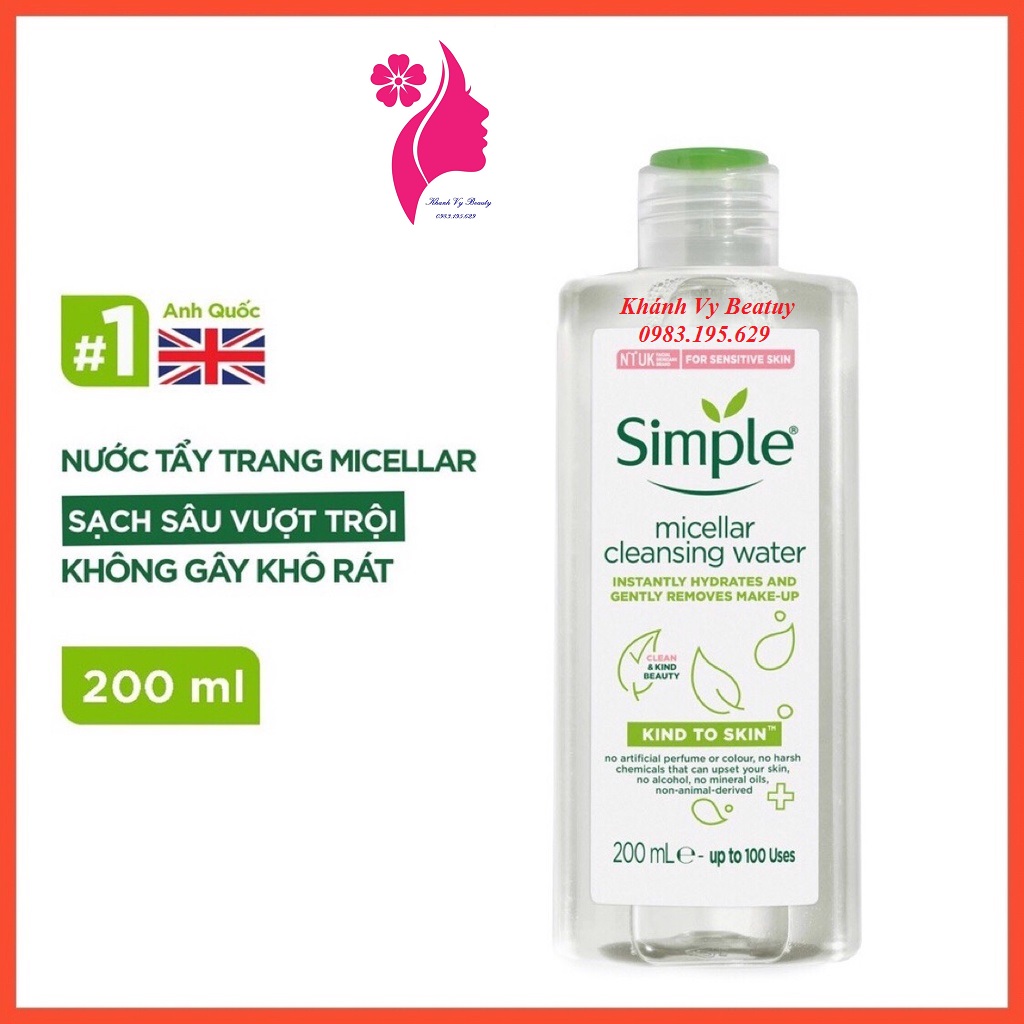 Nước Tẩy Trang Simple Micellar Cleansing Water 200ml
