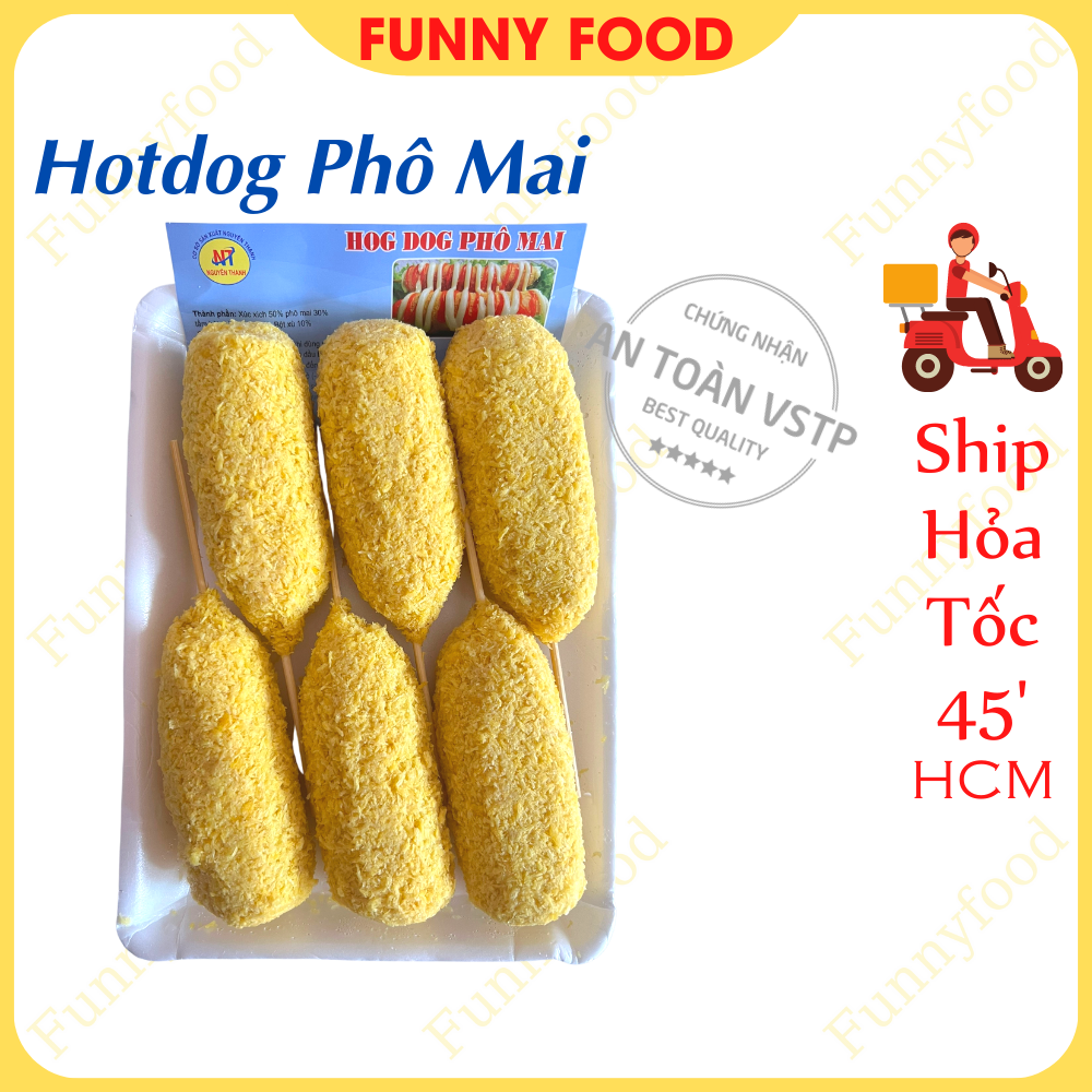Hotdog phô mai 6 cây – xúc xích phô mai ngon 500g – – funnyfood