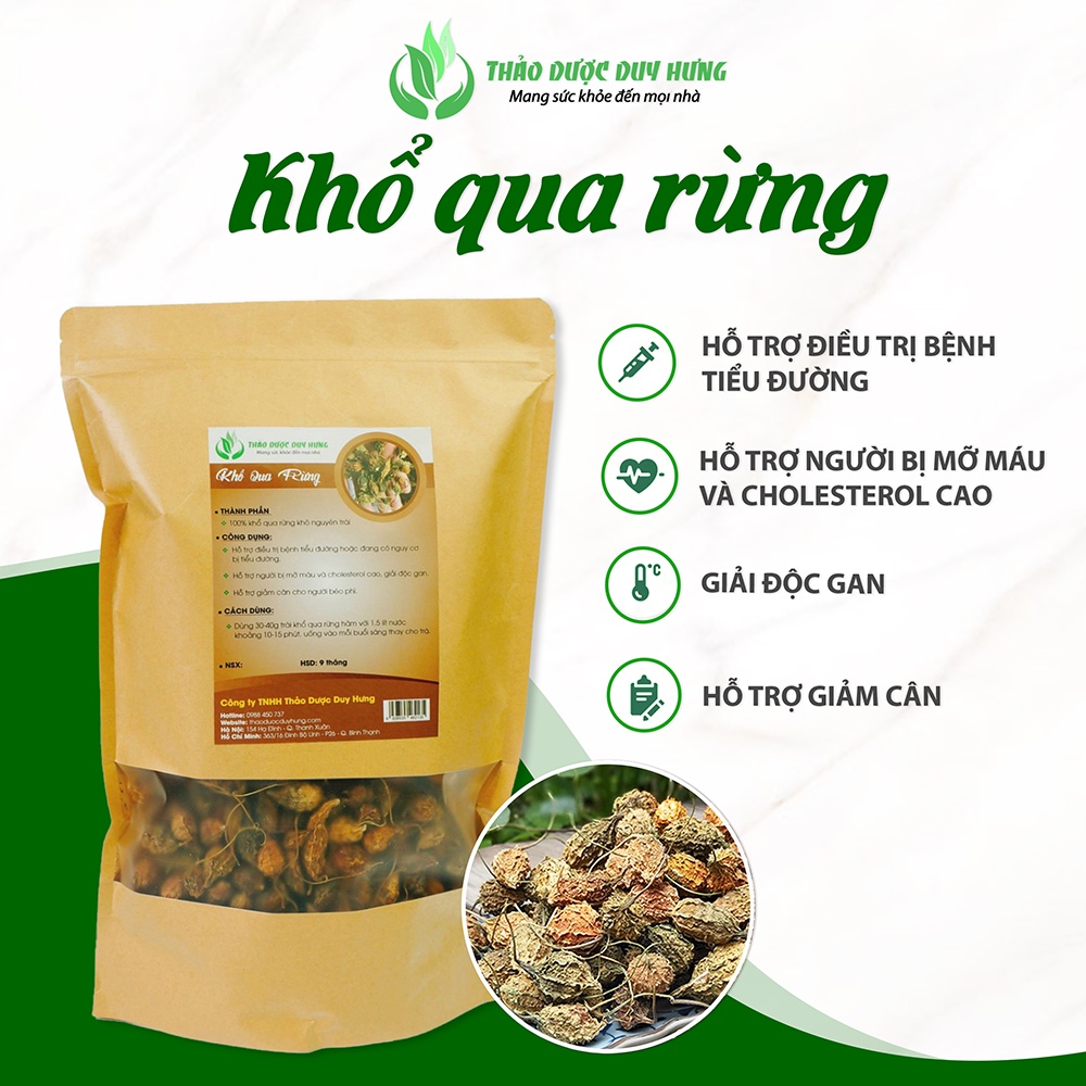 Khổ qua rừng khô 1kg - thảo dược duy hưng