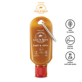 Móc khóa tương ớt siêu cay Love & Spice CAY QUÁ ĐÃ (cấp độ 1) lên men tự nhiên từ ớt Peach Habanero chai 60ml