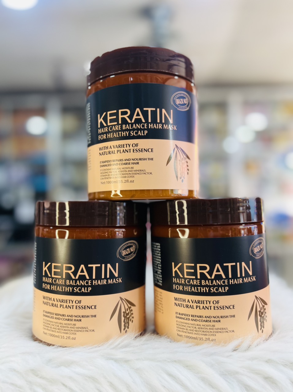 Dầu ủ tóc , hấp tóc keratin oliu màu nâu 1000ml