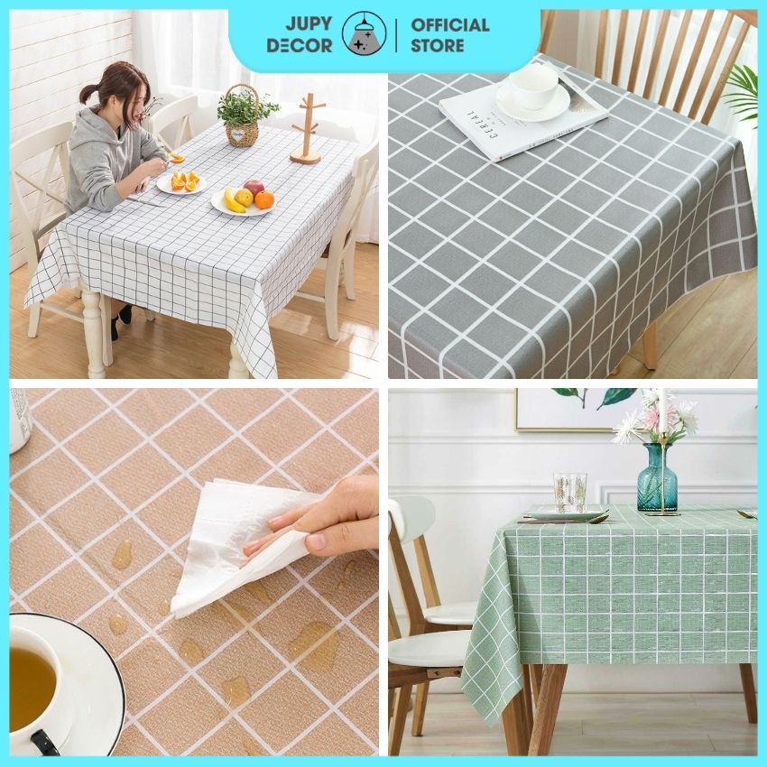 [HCM] Khăn trải bàn PVC chống thấm nước / phông nền chụp hình sản phẩm, khản trải picnic cắm trại, decor bàn ăn, bàn làm việc họa tiết caro - Jupy Decor