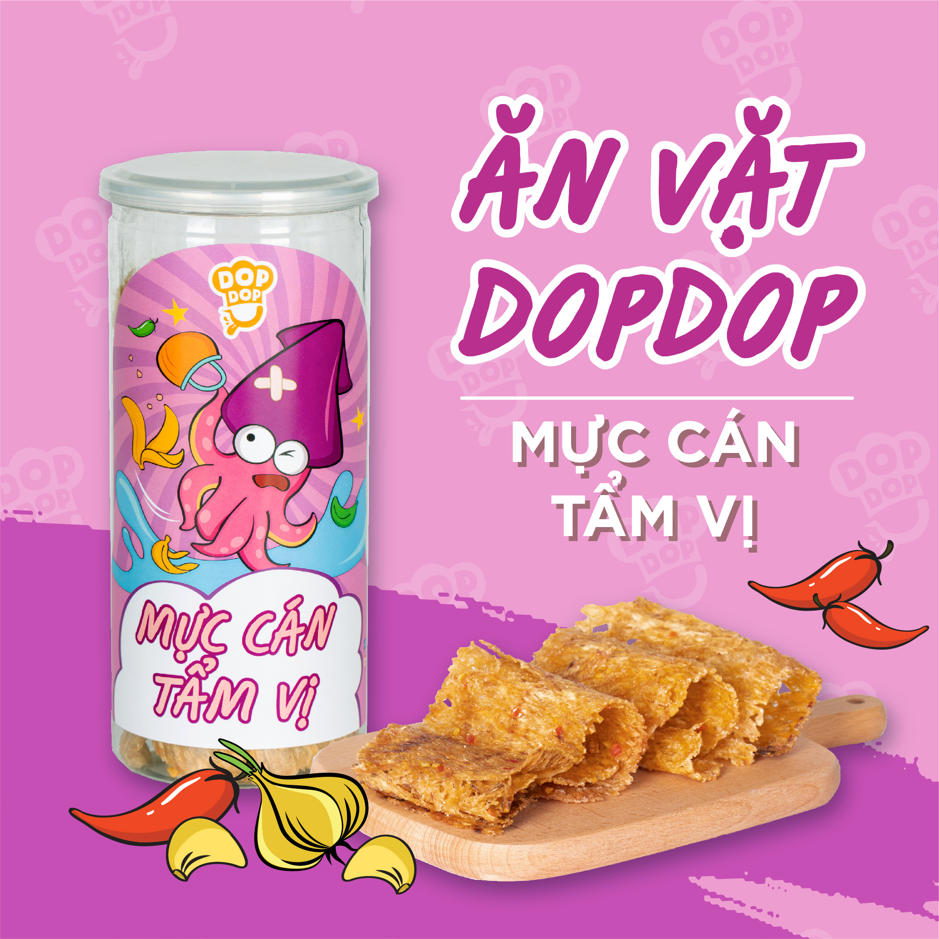 Mực cán tẩm vị ngon chất lượng ăn vặt dopdop 200g