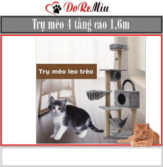 Doremiu- Trụ mèo leo trèo Nhà cây cho mèo lớn cao 16m cat tree dụng cụ cào móng