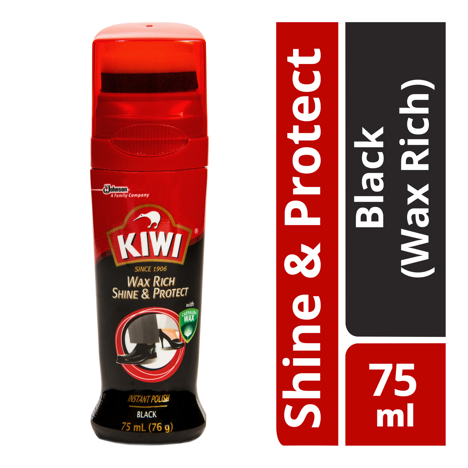 Kiwi Instant Shoe Wax Shine Black 75ml 